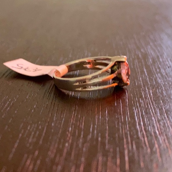 Split Lilac and Clear Gem Stone 925 Silver Dainty Thin Ring - Picture 3 of 9